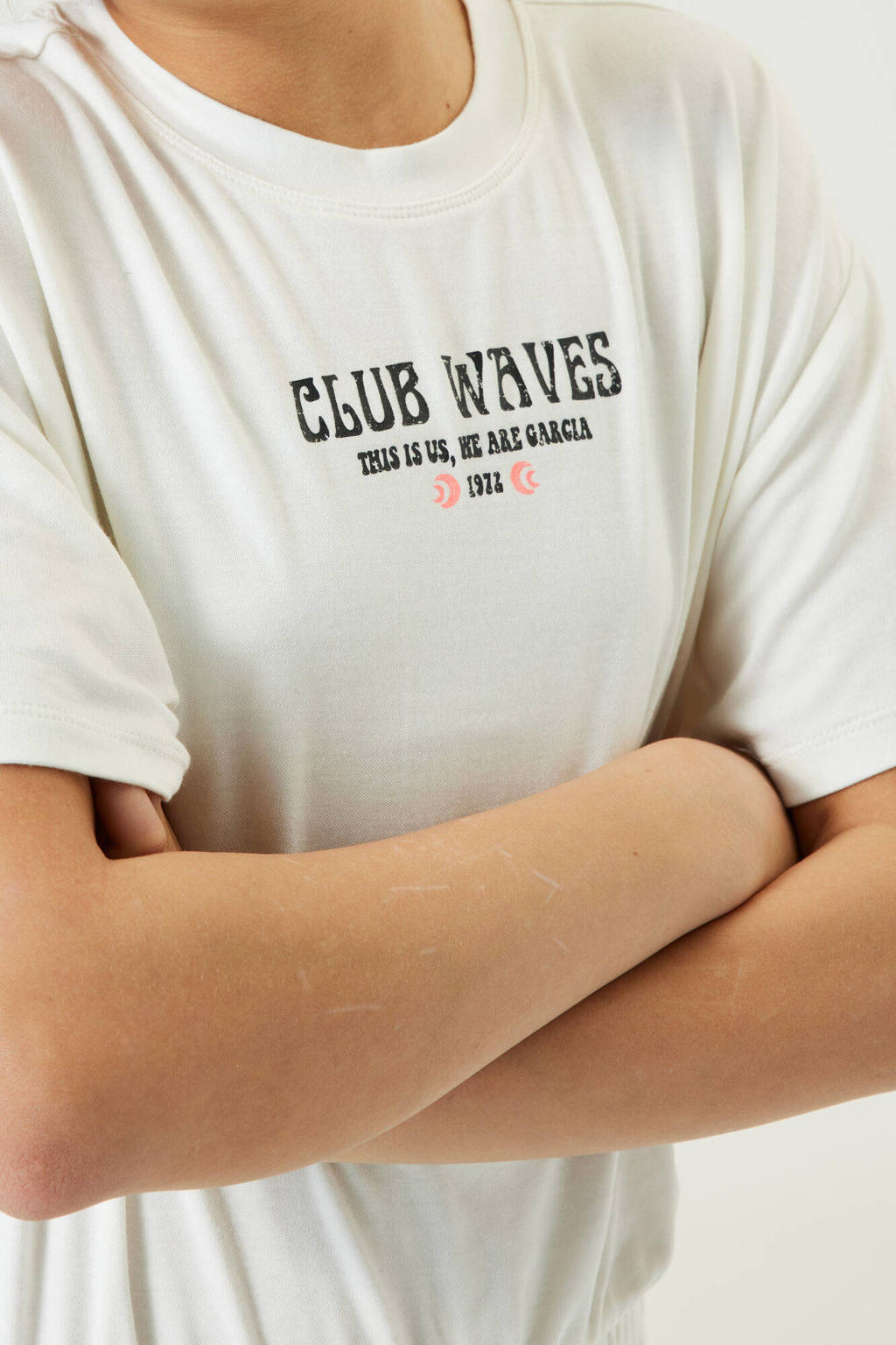 Garcia T-shirt met tekst wit