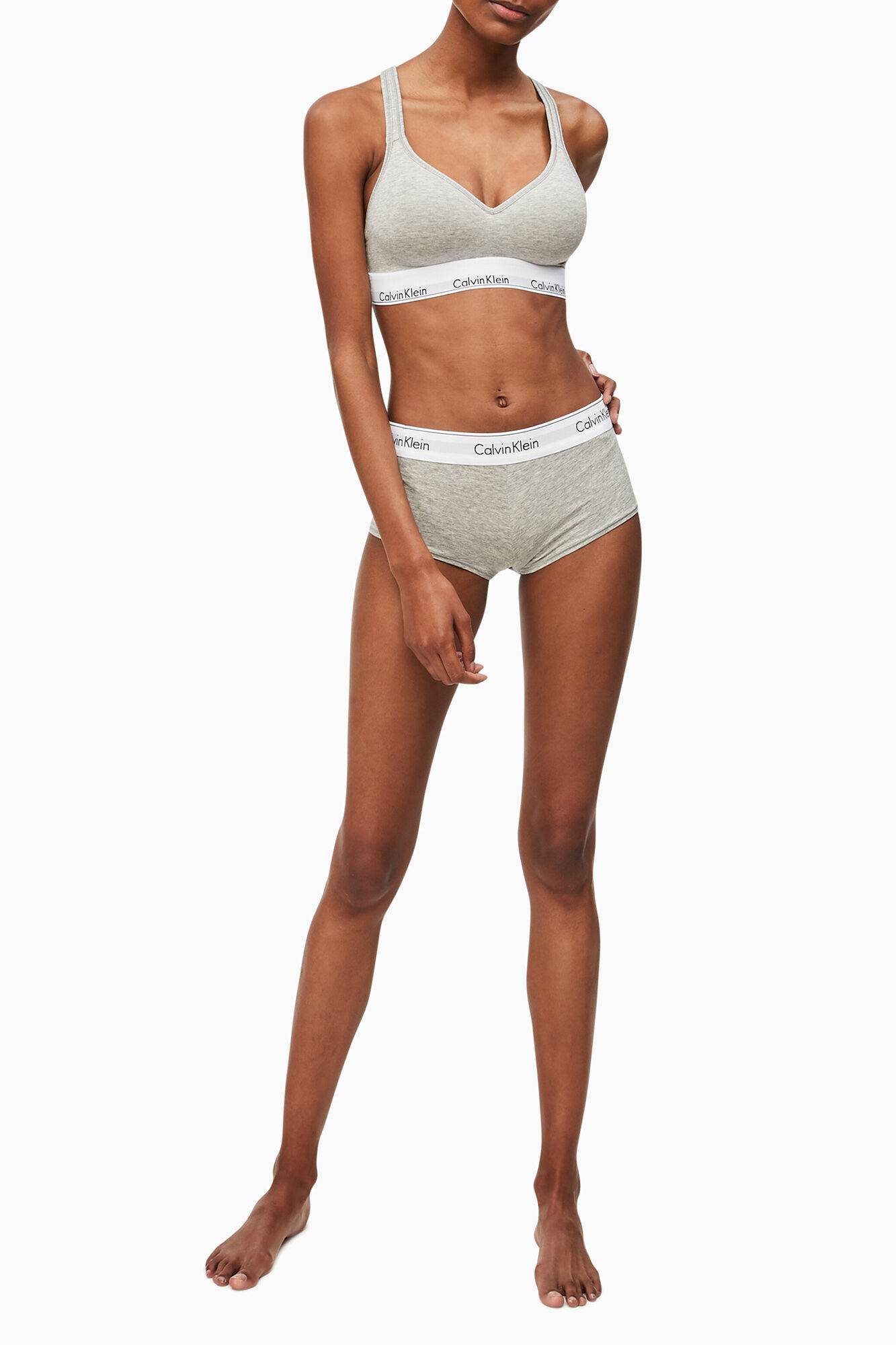 Top Calvin Klein de algodão moldado com cós elástico