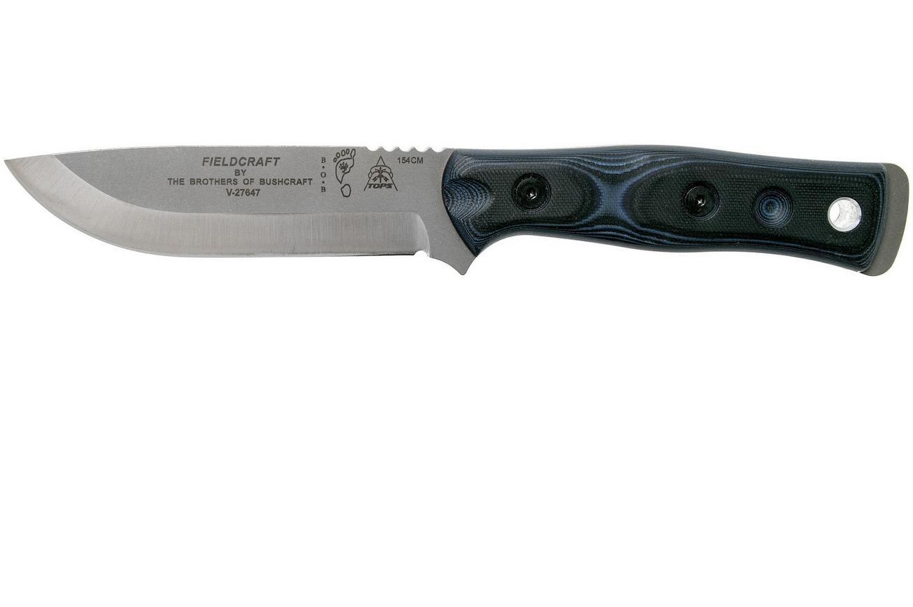 TOPS Knives B.O.B. Fieldcraft 154CM Blue/Black G10 BROS-154-BB bushcraftmes