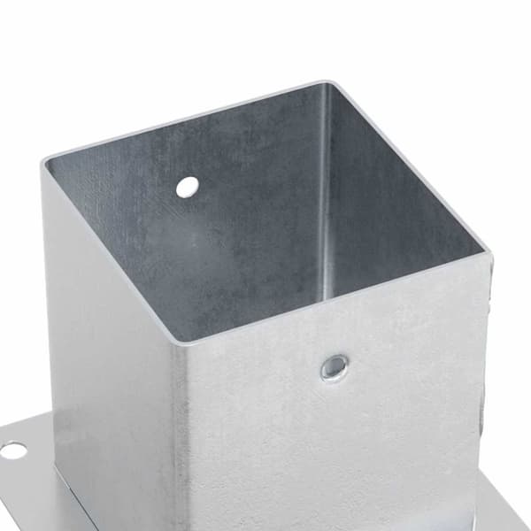 vidaXL Stolpebunner firkantet 12 stk sølv 121x121 mm galvanisert stål