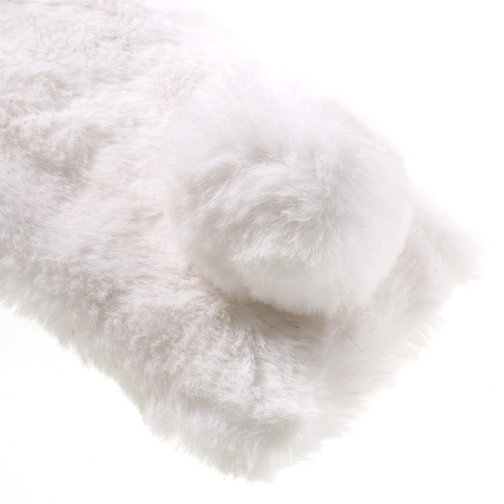 iPhone SE (2022/2020) / 8 / 7 3D Gummi Plüsch Case Hülle Bunny mit Flauschigen Hasenohren - Weiss