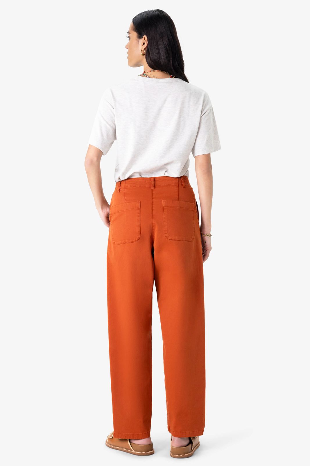Donkeroranje tapered jeans