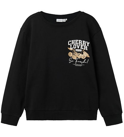 Namens-Sweatshirt - NkfBukak - Schwarz m. Print
