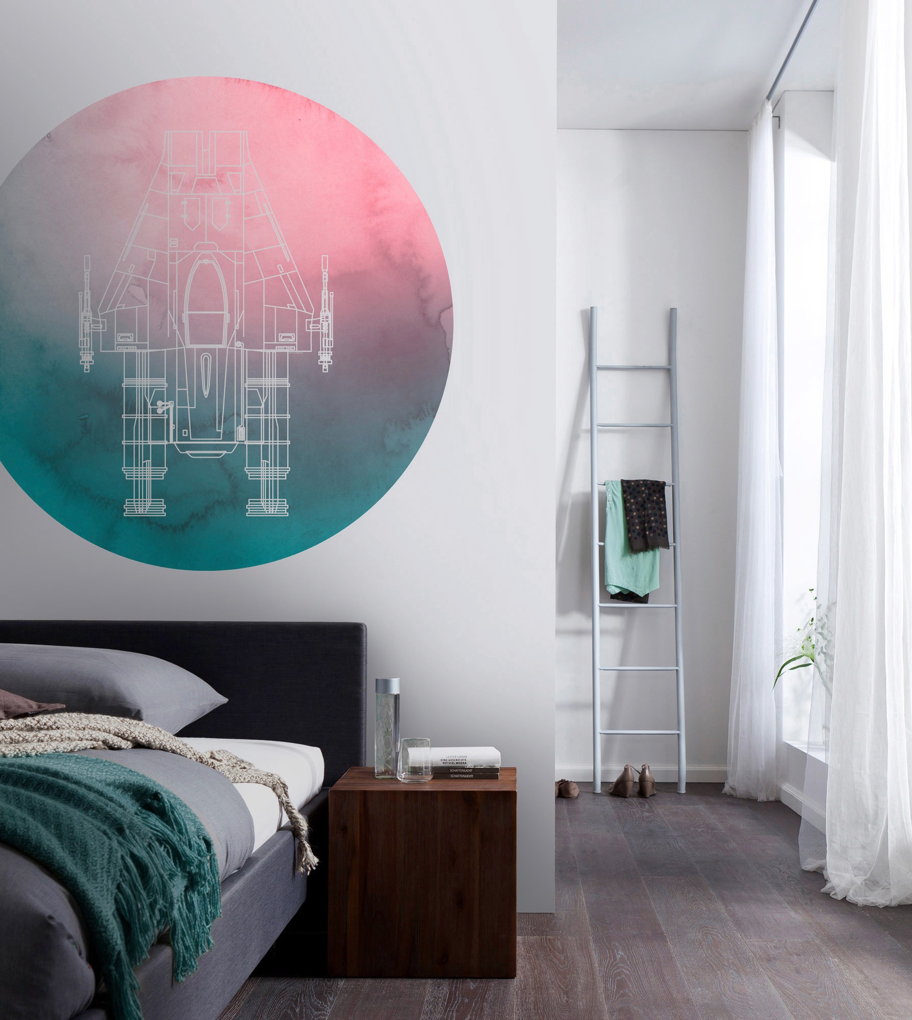 Komar Fototapete »Vlies selbstklebend - Star Wars A-Wing - Grösse 125 x 125 cm« bedruckt glatt Kinderzimmer