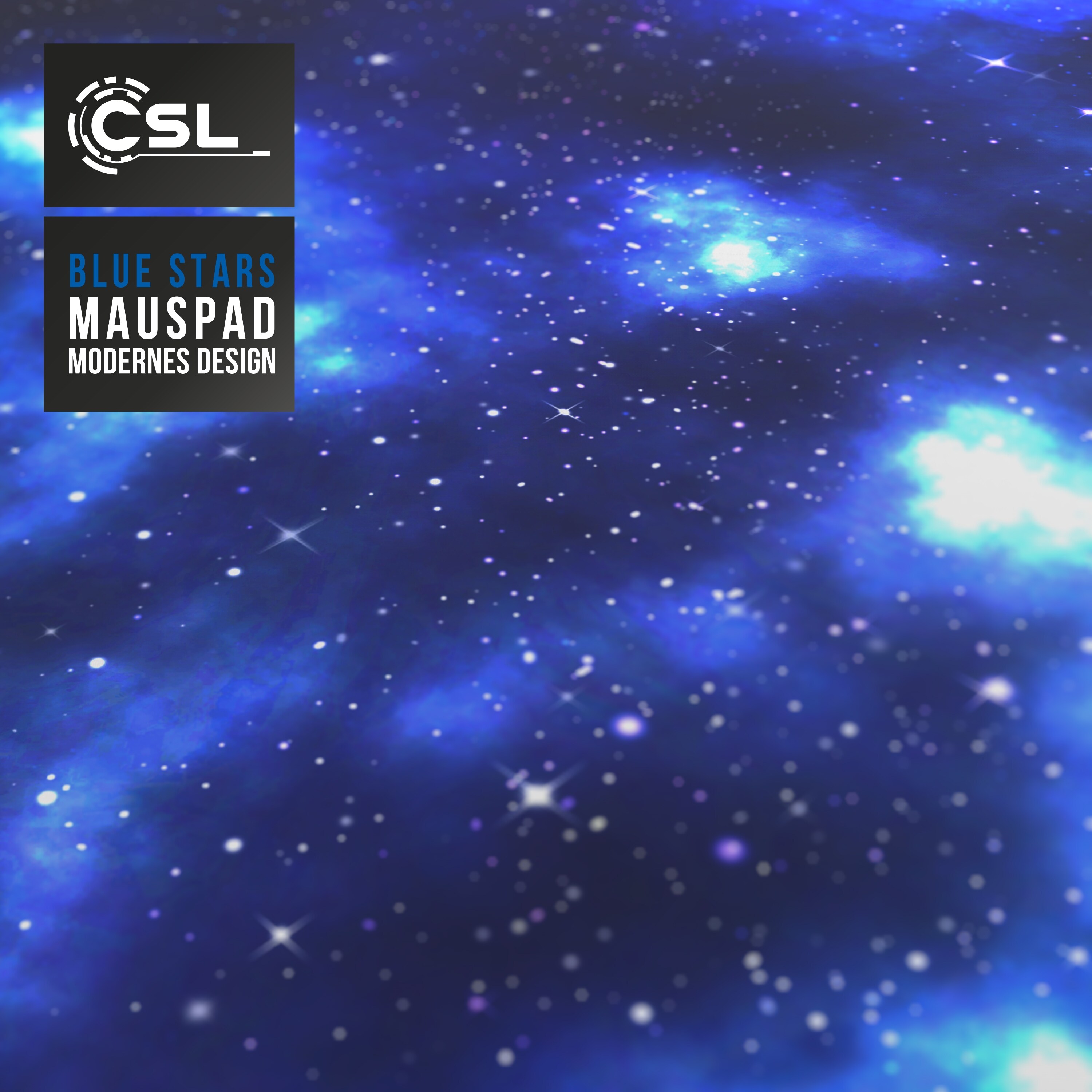CSL Gaming Mauspad, XXL Schreibtischunterlage 900 x 400mm, Präzision & Geschwindigkeit, Blaue Sterne