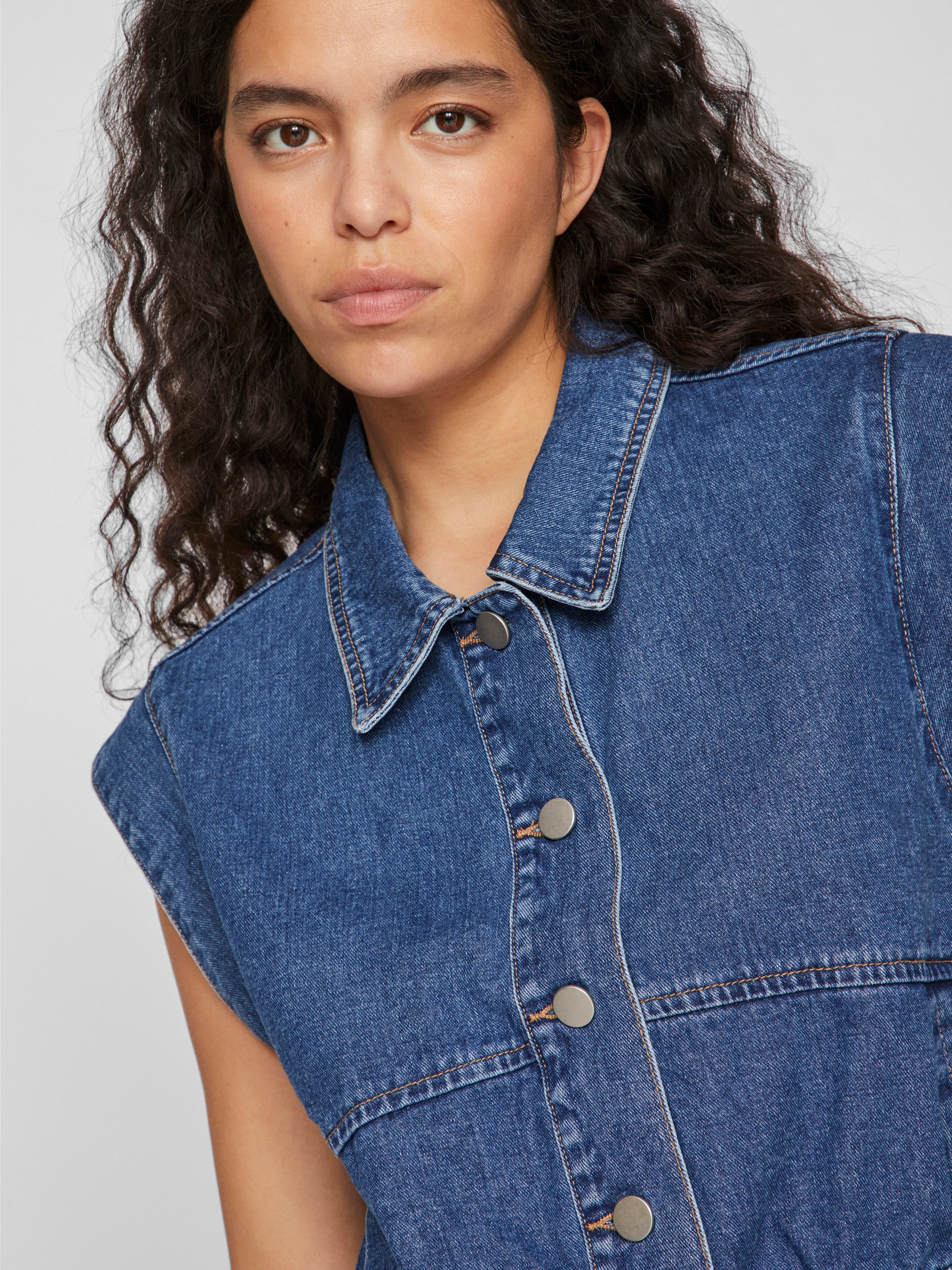 Vila  Vica S/L denimvest - Medium Blue Denim