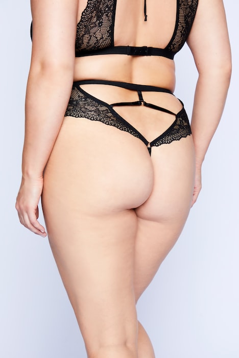 String, High Waist, Zier-Straps und Spitze