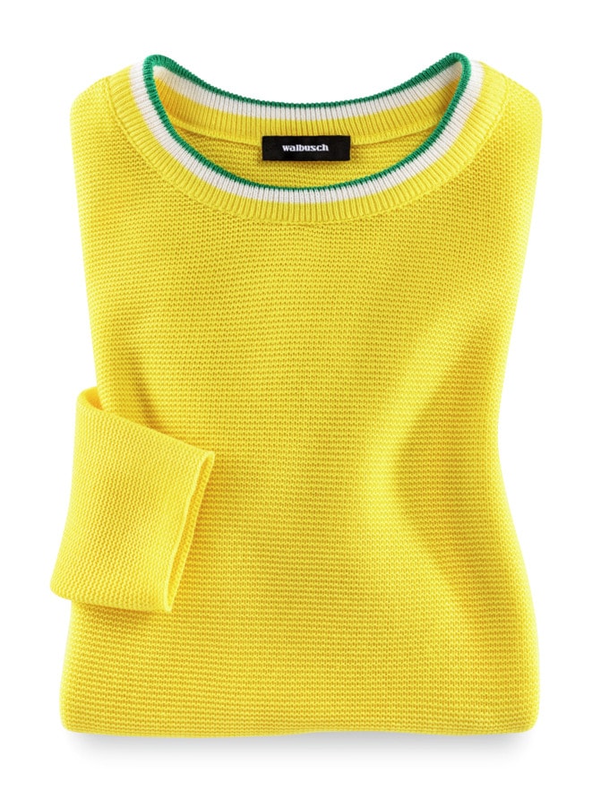 Baumwollpullover Galonstreifen
