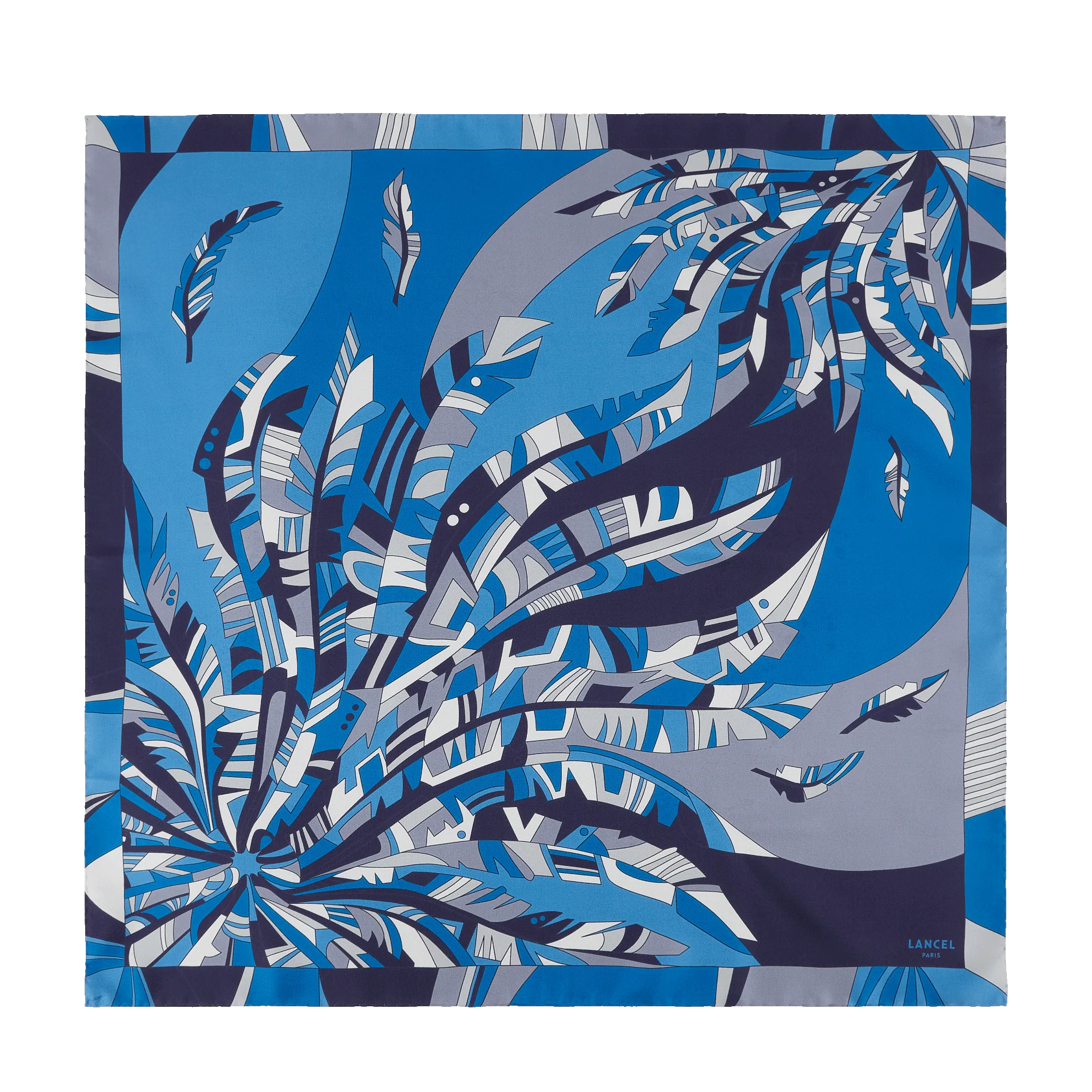 Carré Motif Arabesque-Multico Bleu