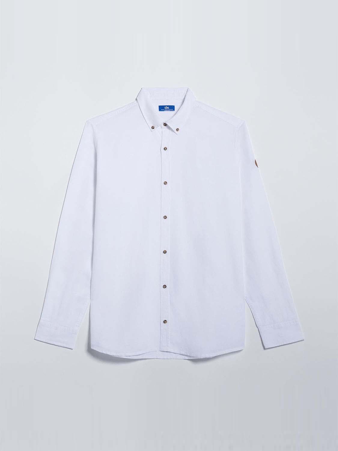 Chemise Homme Coton et Lin Blanc