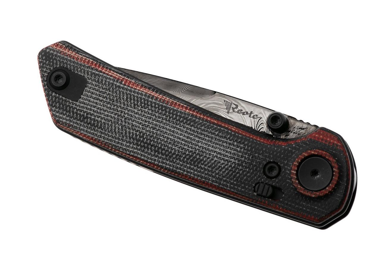 Reate PL-XT, DLC Damascus, Black/Red Micarta zakmes, Alvin Lee design