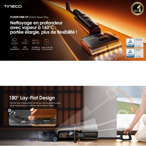 Aspirateur laveur Tineco Floor One S7 Stretch steam plus
