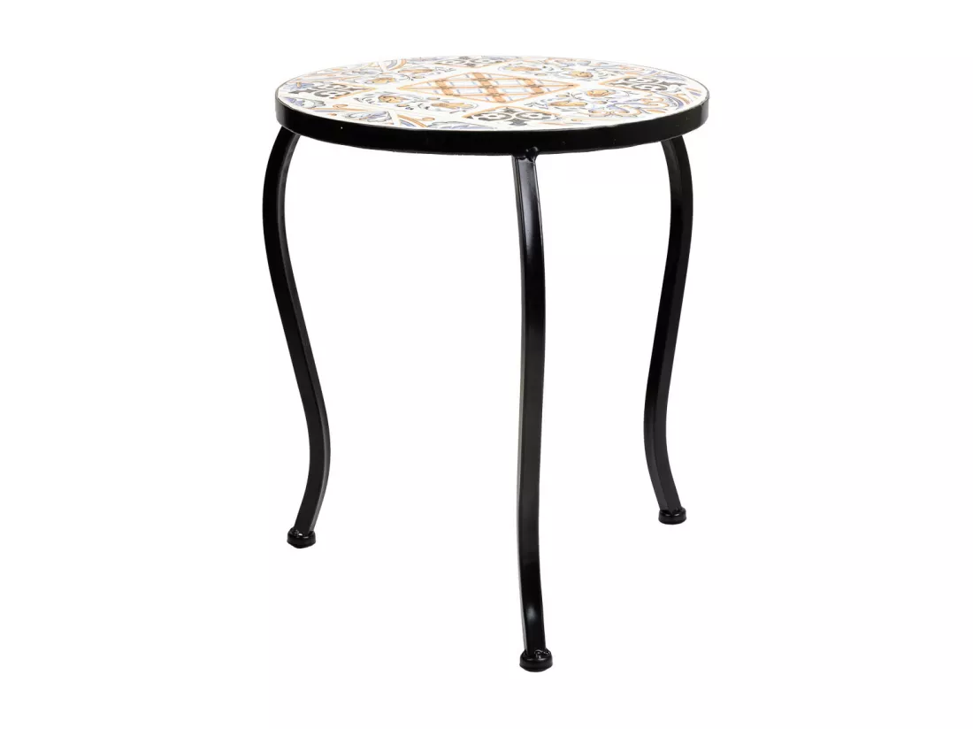 Ensemble de 3 supports en mosaïque et métal noirs