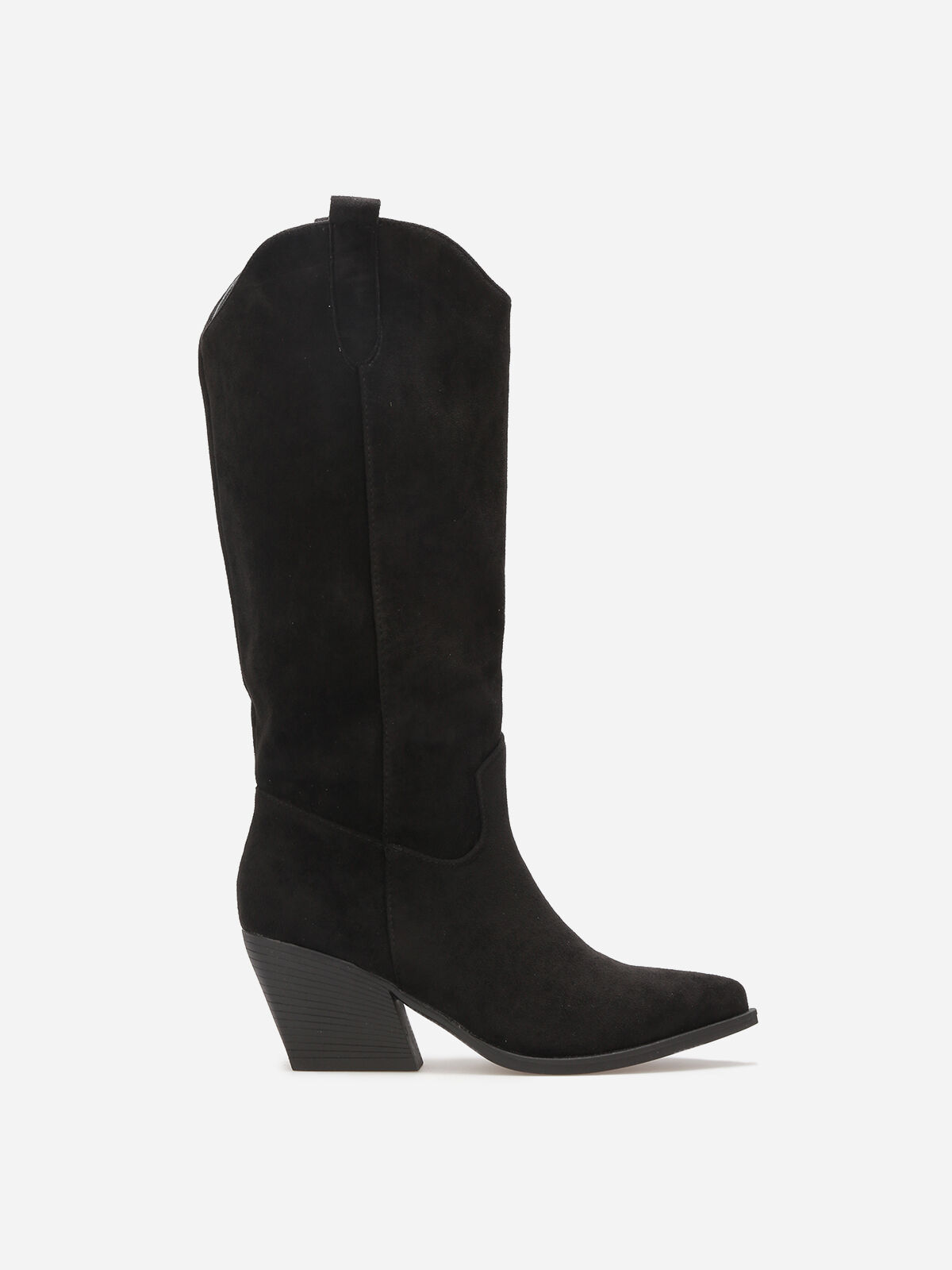 Bottes santiags en suédine- Noir