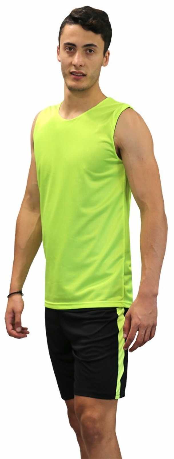 Camiseta Softee May para adultos, estilo basquete, amarelo fluorescente/preta.