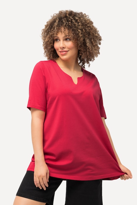 T-Shirt, A-Linie, Tunika-Ausschnitt, Halbarm
