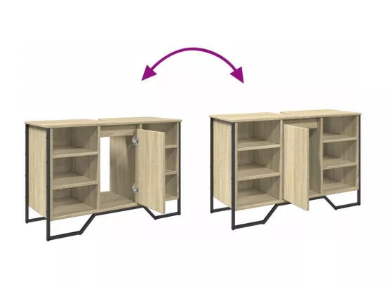 Armoire lavabo de salle de bain chêne sonoma 91x35x60 cm