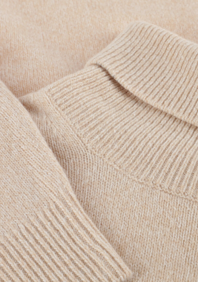 beige profuomo trui pullover roll neck wool blend