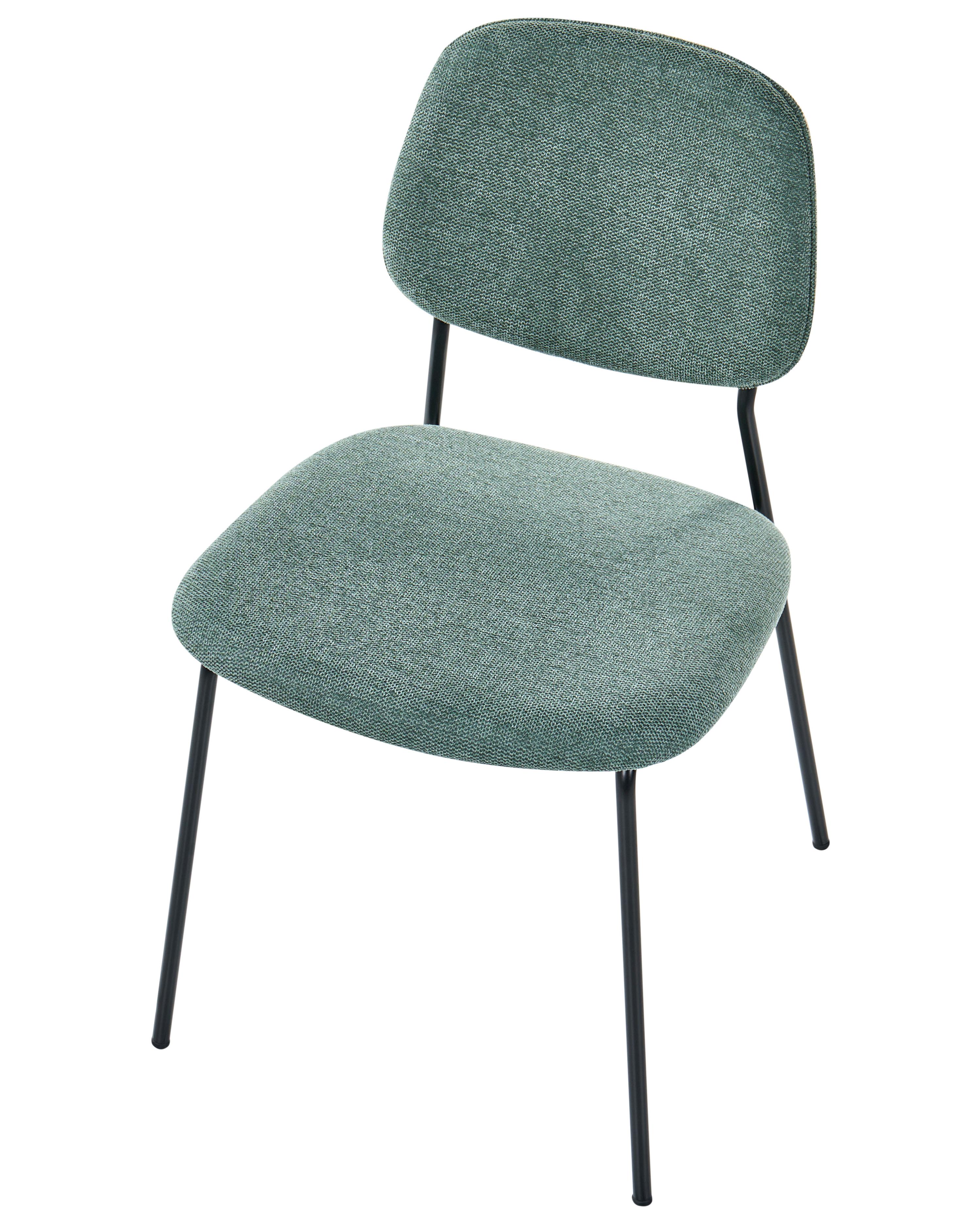 Set van 4 eetkamerstoelen RILEY Stof Groen