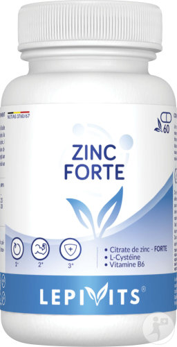 Lepivits Zinc Forte Citrate De Zinc + L-Cystéine + Vitamine B6 Activée 60 Gélules Végétales