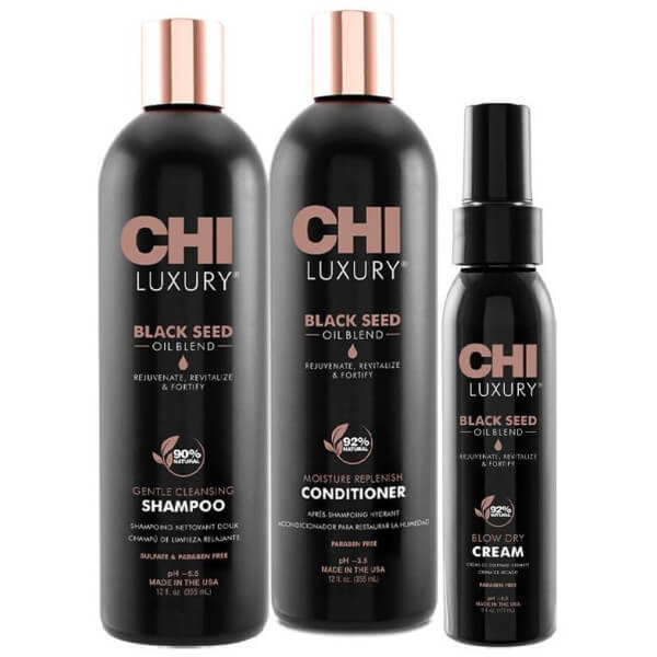 Trio shampooing + conditionneur + crème de coiffage Luxury Black Seed Oil CHI