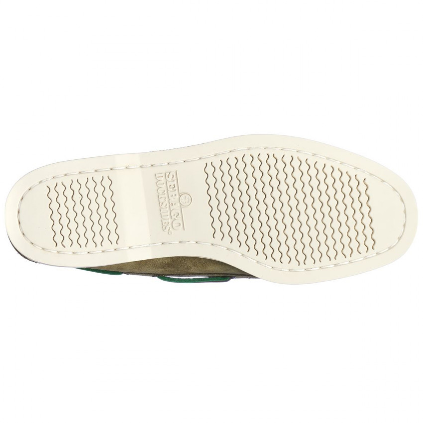 DOCKSIDES PORTLAND FLESH OUT Green Military-Chaussures bateau pour homme en suede Portland