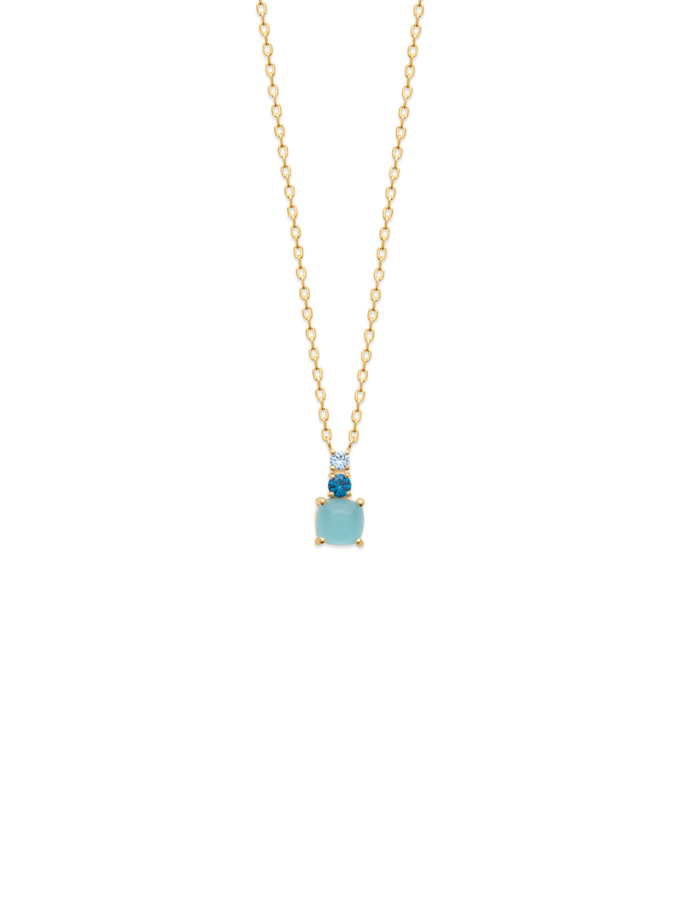 Pendentif pierre bleue sur chaîne