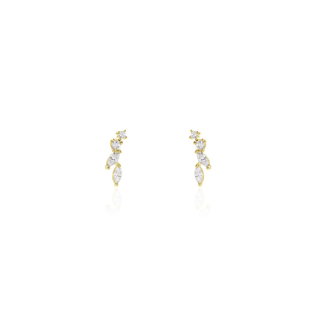 Boucles D'oreilles Puces Iuliana Or Jaune Oxyde De Zirconium
