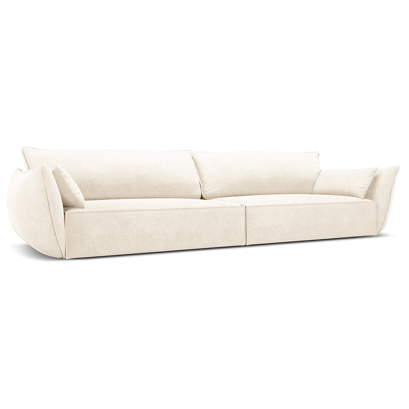 Mazzini Sofas Canapé Vanda 4 Places beige clair - 248x100x85 cm