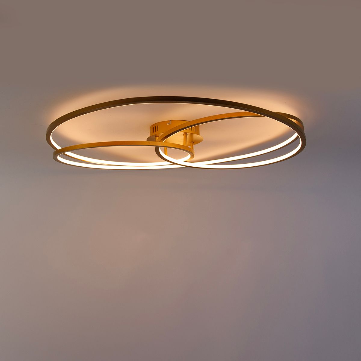 Plafondlamp goud 78 cm incl. LED 3 staps dimbaar - Rowin