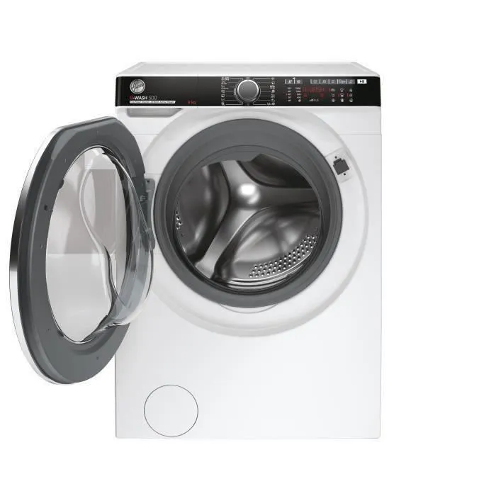 Lave-linge hublot HOOVER H-WASH 500 HWP 69AMBC/1-S - 9 kg - Connecté - Induction - Vapeur - Classe A - 1600 trs/min - Blanc