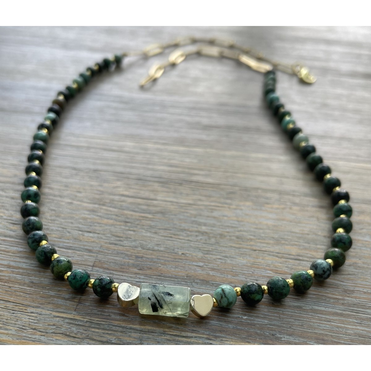 Collier perles de turquoises africaines