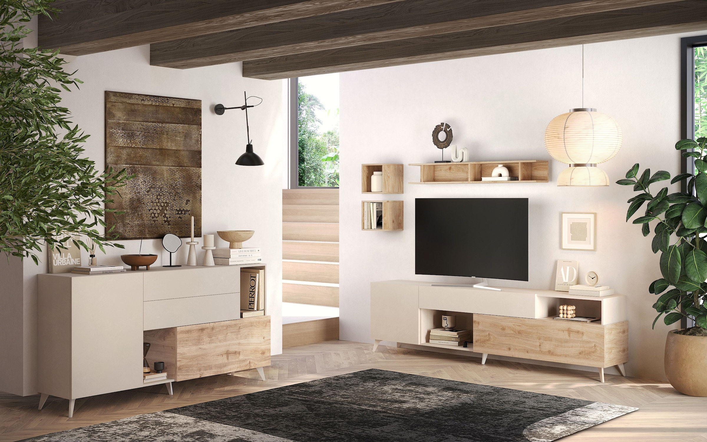 INOSIGN Lowboard »Monaco in Breite 241 cm, TV-Schrank mit Tür, Klappe und Schubkasten« Mediaboard – sanft schliessend, edel, mit Kabelkanal, spürbar geräumig