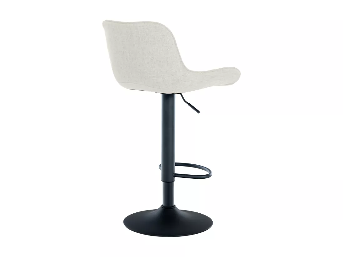 Lot de 2 Tabouret de bar - Tissu - Crème - Minosa