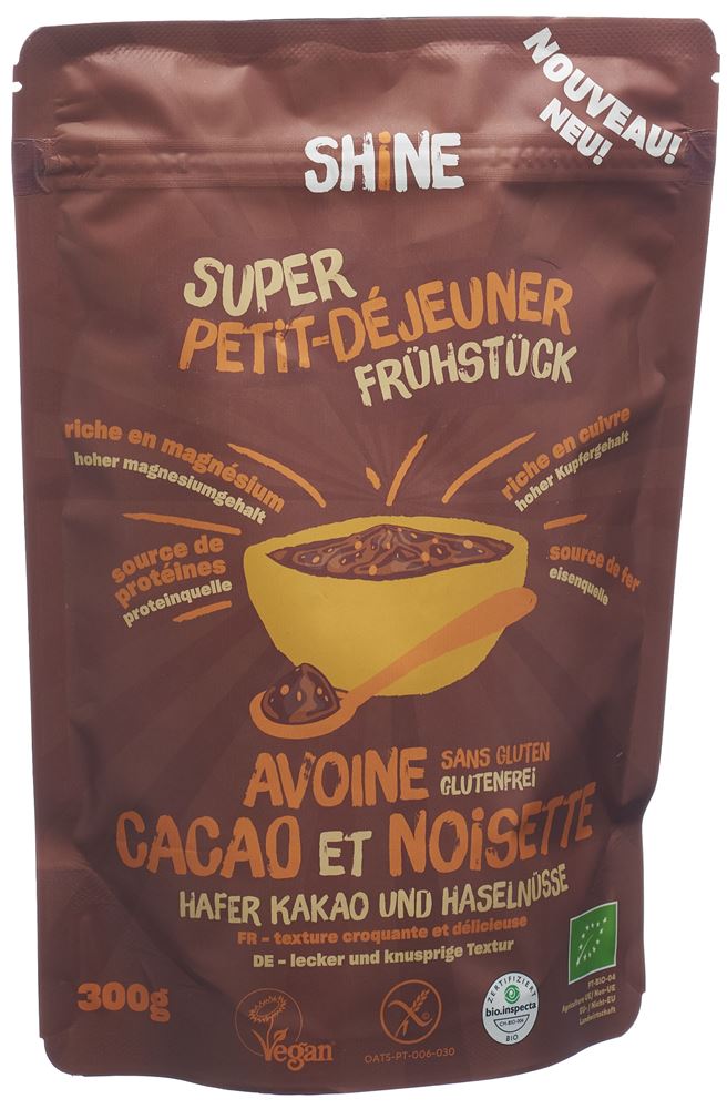SHINE Hafer Frühstück Roher Kakao & Haselnuss Btl 300 g