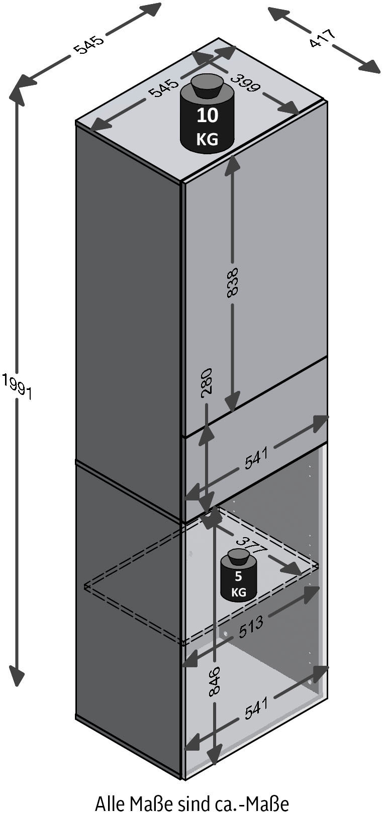 FMD Garderobenschrank »Belm« Breite 54,5 cm