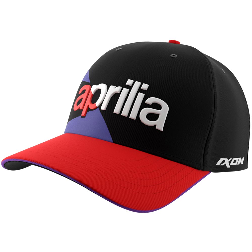 Ixon - Casquette Round Aprilia 24 Noir / Blanc / Rouge