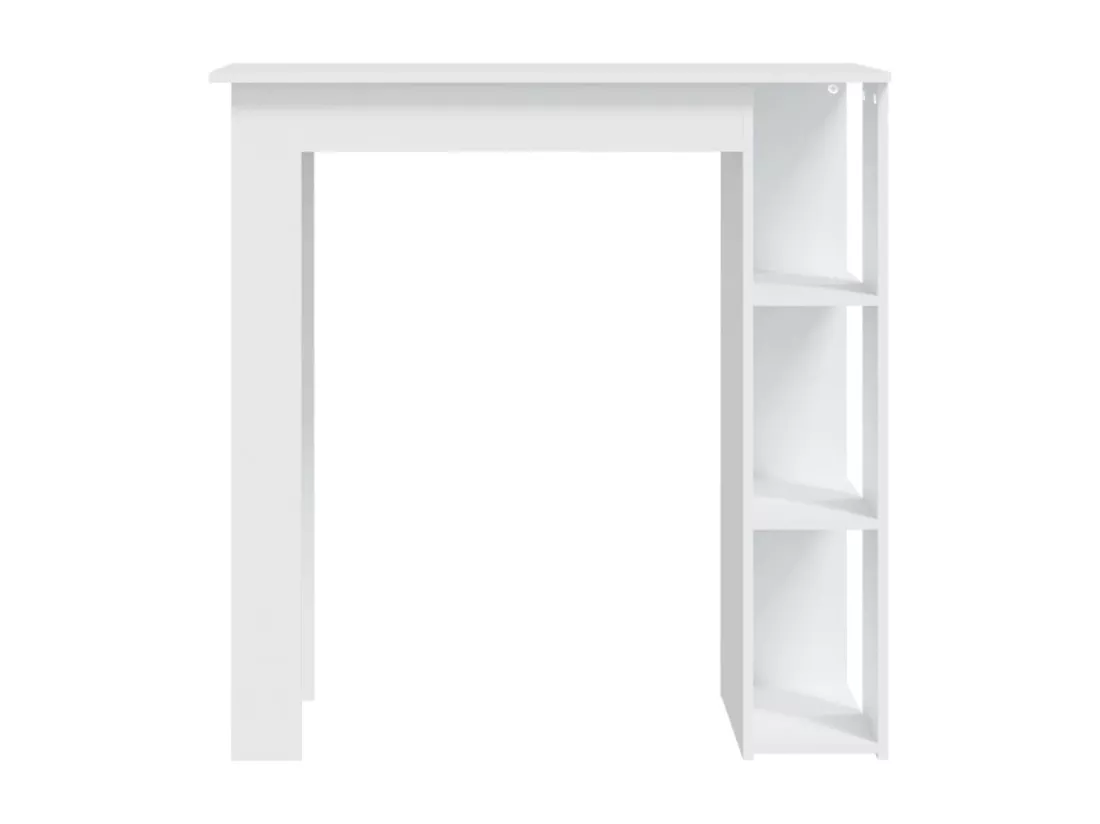 Table de bar avec étagère Blanc 102x50x103,5 cm Aggloméré