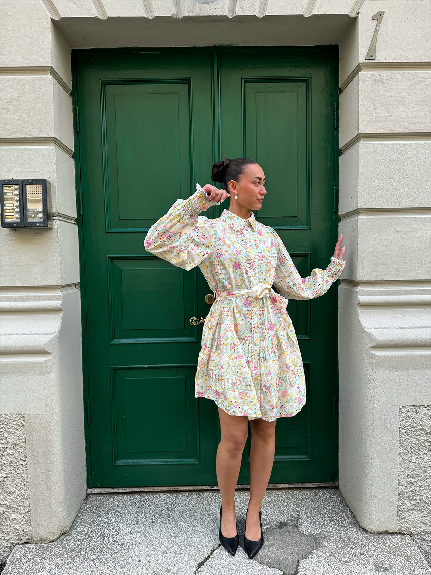 Mellia Long Sleeve Embroidered Dress