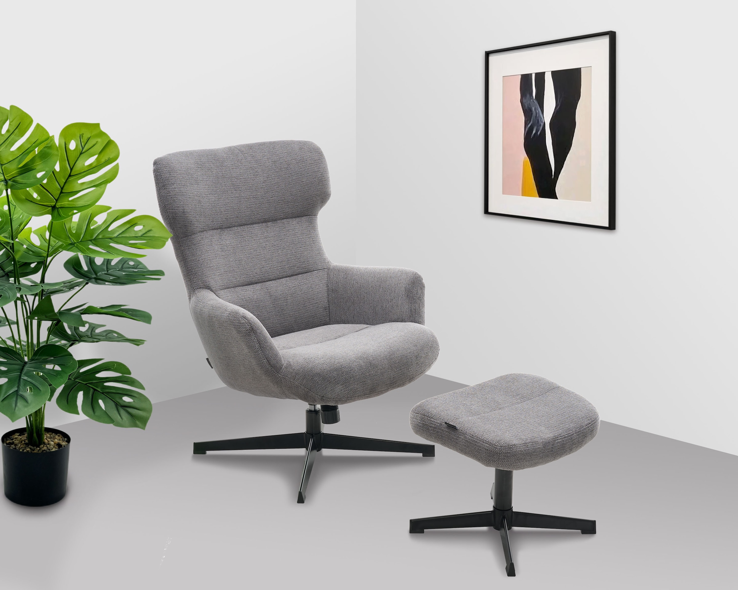 Home affaire Sessel »Clarah Relaxsessel, TV-Sessel mit Hocker« 360° Grad drehbar