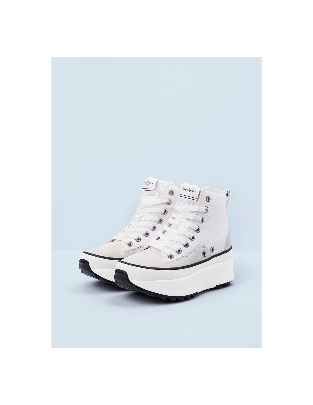 pepe jeans Sneakers Montante Femme Woking City Blanc/Noir
