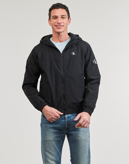 Calvin Klein Jeans - HOODED PADDED HARRINGTON - Noir