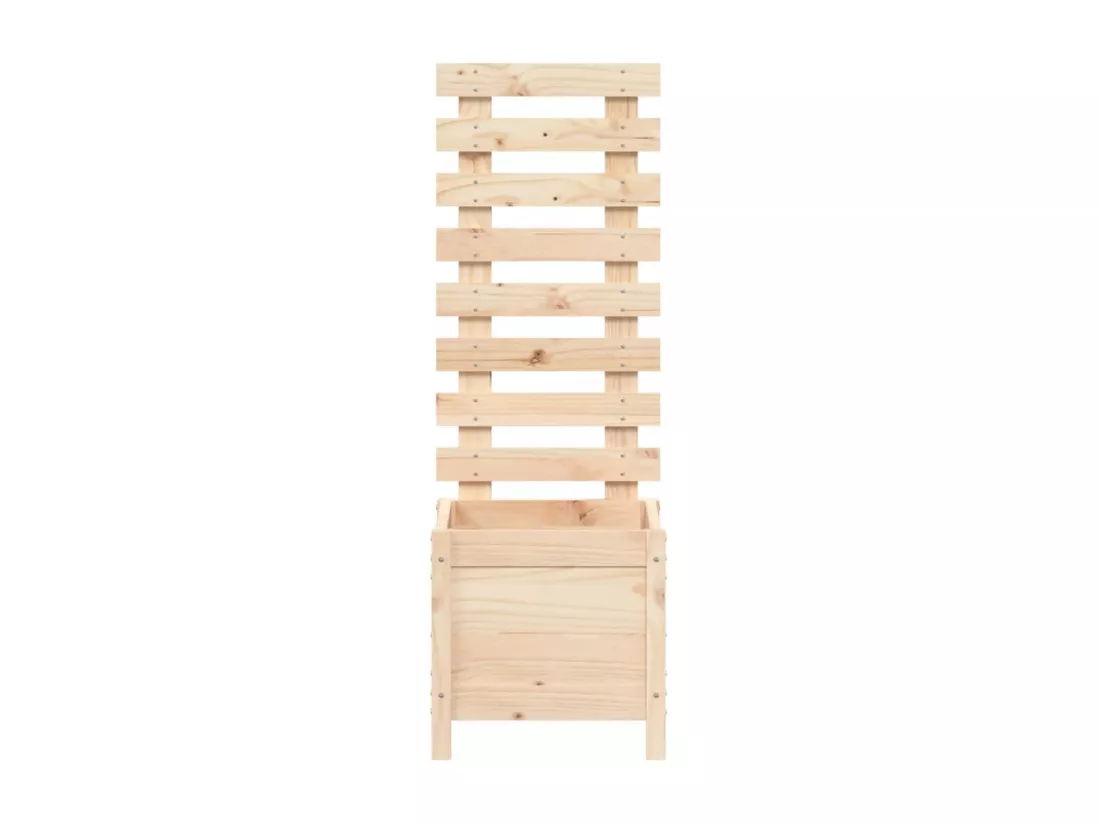 Jardinière avec support 39x39,5x114 bois de pin massif