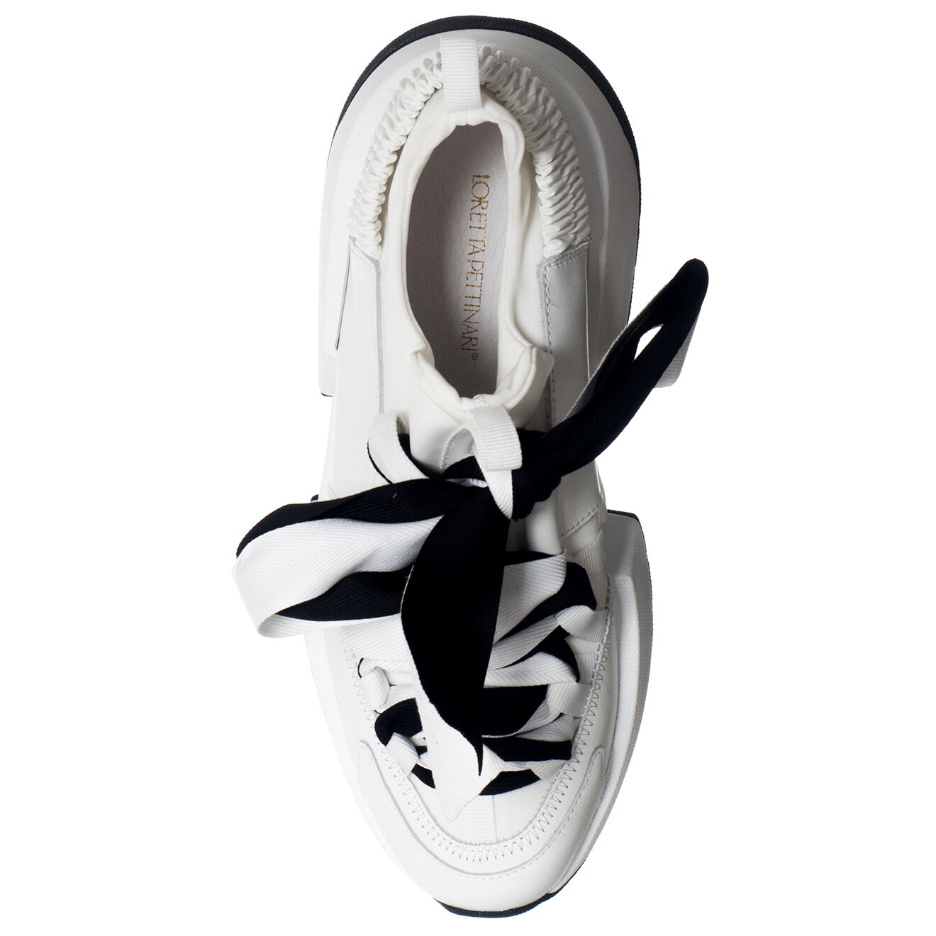 Loretta Pettinari Sneakers en Cuir Berlin blanches - Talon 5 cm