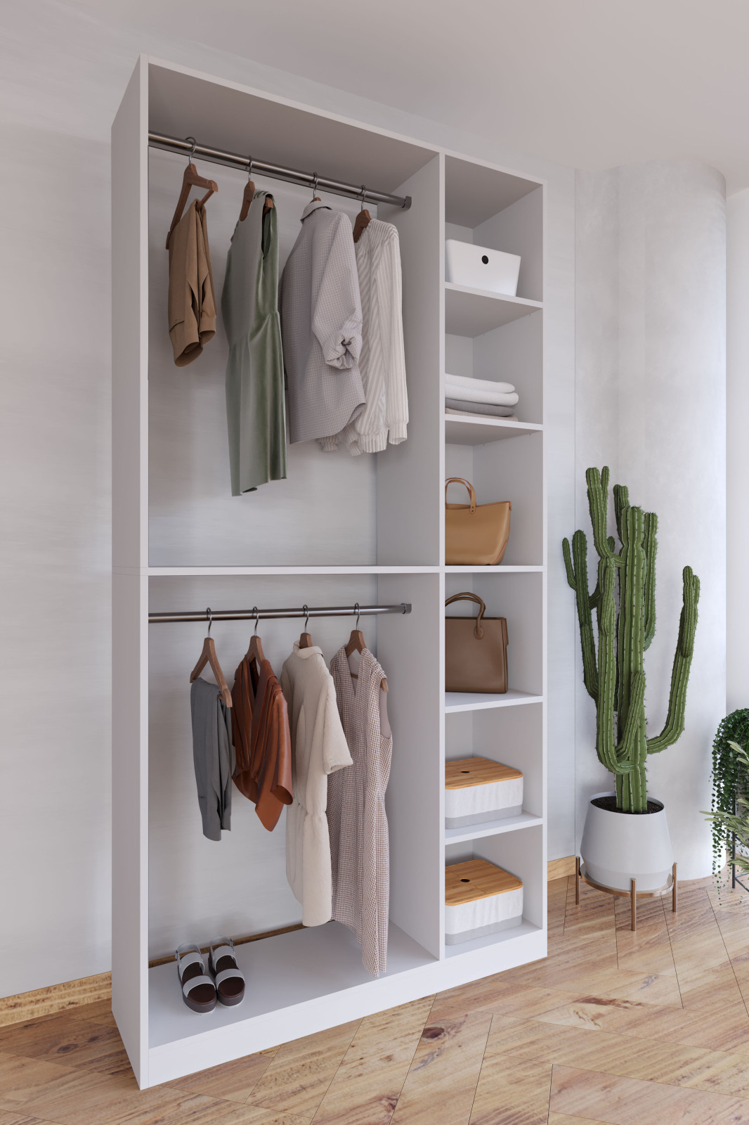 Offener Kleiderschrank PALOSA XL - weiß - 110 cm