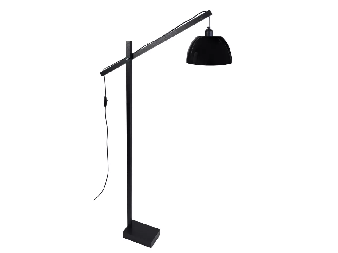 PILORI PLEXI - lampadaire liseuse articulé bois noir