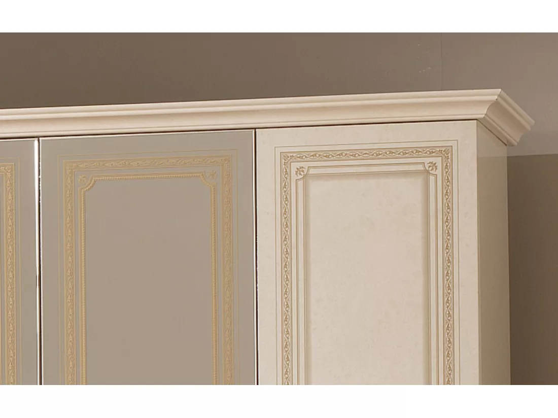 Armoire adulte 4 portes laqué beige Soraya 193cm