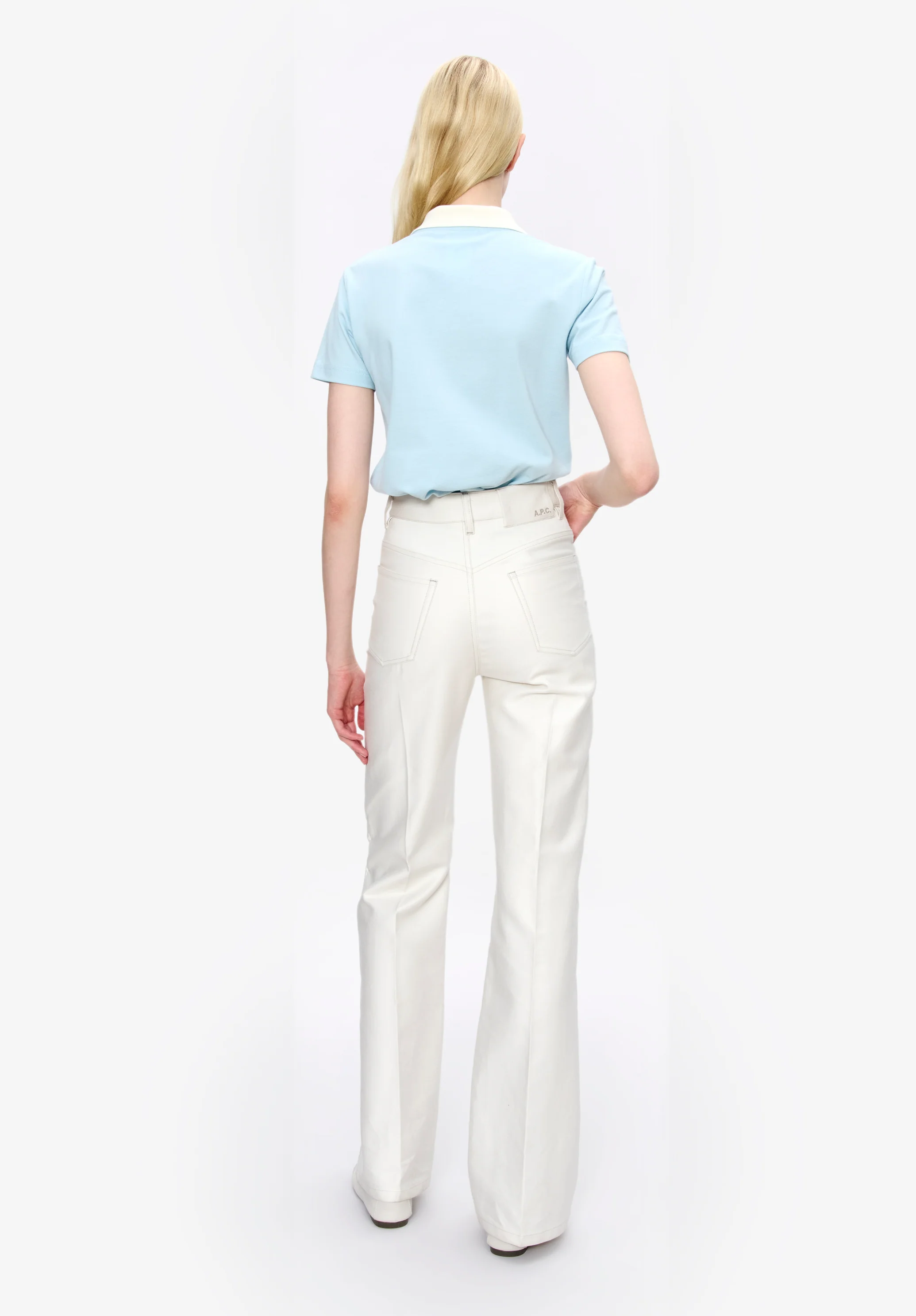 polo manches courtes GOTS - Bleu ciel