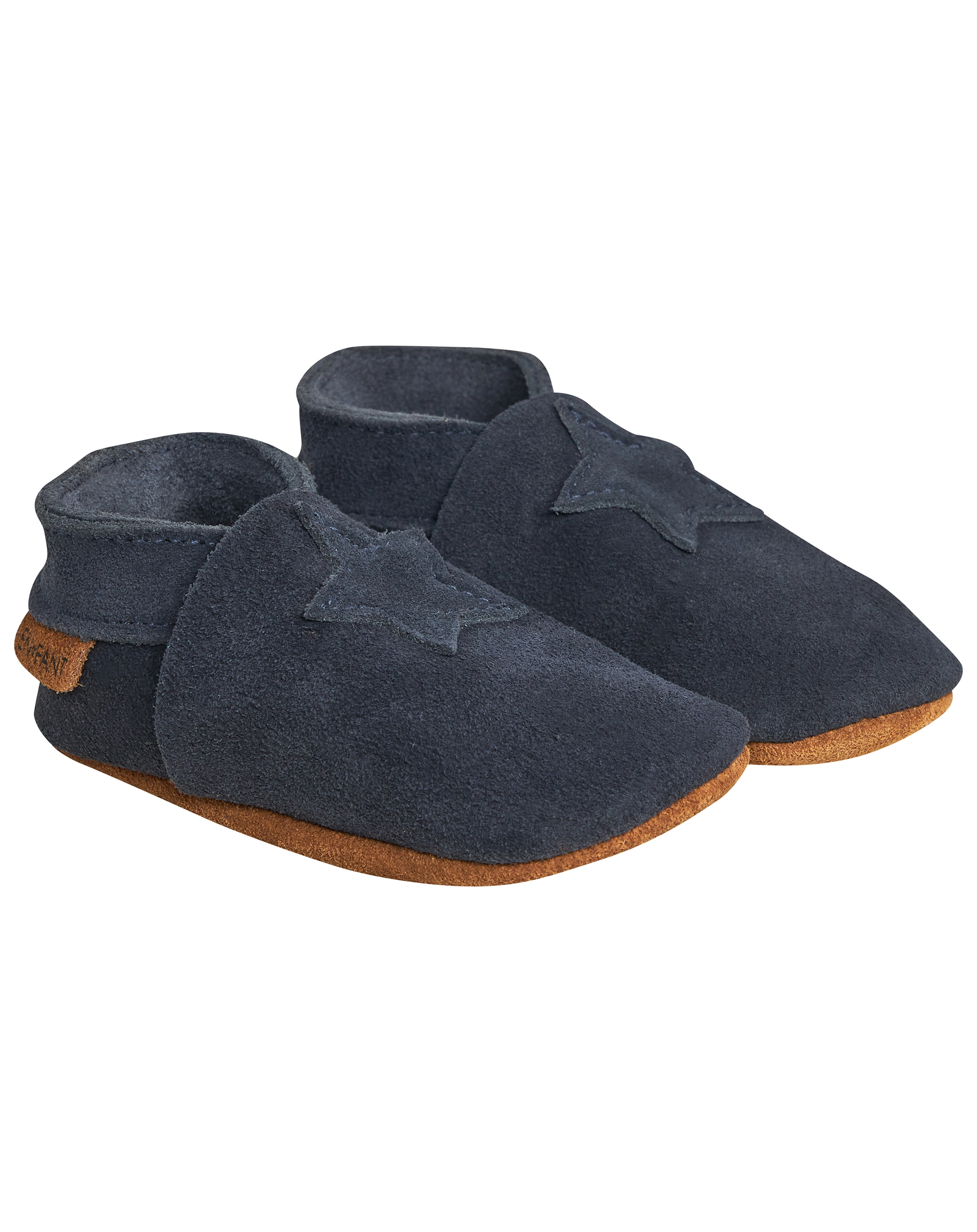 Leder-Krabbelschuhe STERN in blue night