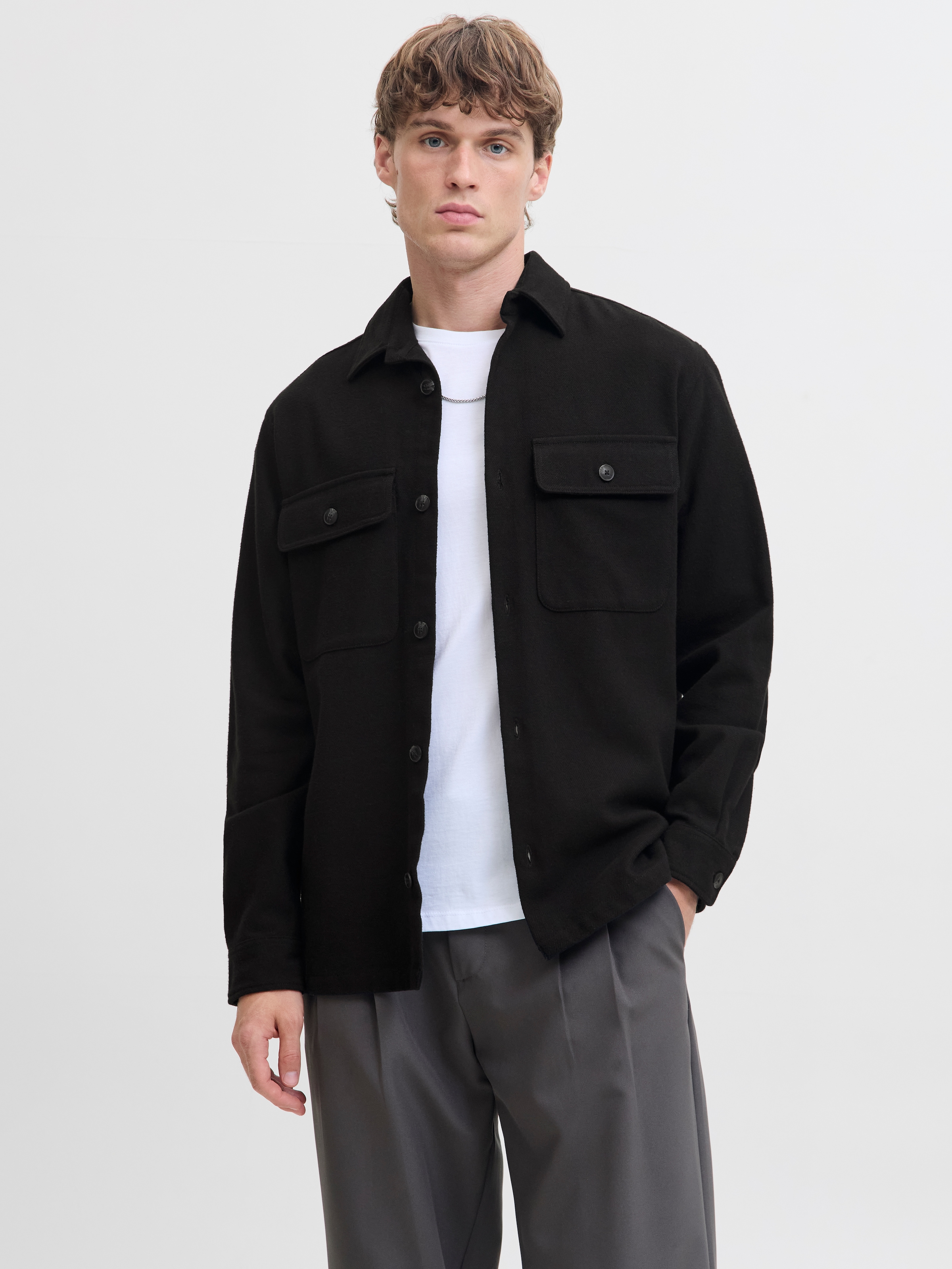 Jack & Jones Langarmhemd »JPRRAYLE MELANGE SOLID L/S OVERSHIRT SN«